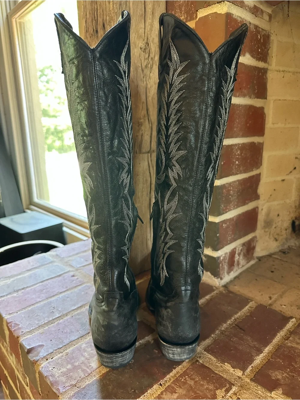 Old Gringo Mayra Black Goatskin Leather Tall Western Boots Women’s Size 9B NWOB
